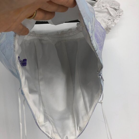 SOS Seamstress corset style off-the-shoulder crop top with lace-up detail size M - Picture 10 of 15